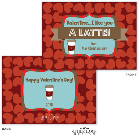 Valentine's Day Exchange Cards by Little Lamb Designs (Latte) Valentine's Day Exchange Cards by Little Lamb Designs (Latte)